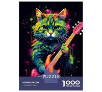 Puzzle de 1000 pièces pour adolescents The Ashera Cat Dark Puzzle pour adultes Jeu à main difficile et difficile 52 x 38 cm/1000 pièces