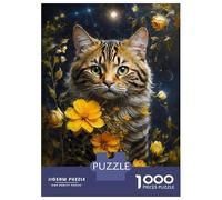 Puzzle De 1000 Pièces pour Adolescents The Cat and The Dandelions Puzzle pour Adultes - Jouet Anti-Stress - Améliore La Mémoire - Défi Éducatif 70x50cm/1000pcs