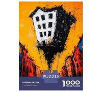 Puzzle De 1000 Pièces Pour Adolescents The Floating Abyss - Expressionist Surreal Cityscape Puzzles Pour Adultes, Jeux De Détente, Assemblage De Motifs, Activités Amusantes À La Maison, 38x26cm/1000pc