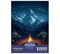 Puzzle De 1000 Pièces pour Adolescents The Mountain Campfire Under Stars Puzzles pour Adultes Jeu Familial Amusant Et Humoristique, Idéal comme Cadeau 70x50cm/1000pcs
