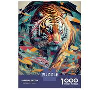 Puzzle De 1000 Pièces pour Adolescents The Powerful Tiger Puzzle Anti-Stress, Amusant Et Original, Cadeau Unique pour Un Anniversaire Ou Noël 52x38cm/1000pcs