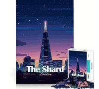 Puzzle de 1000 pièces pour Adolescents The Shard, Londres, Pixel Art, Jeu aux Bords Nets, Casse-tête cognitif, Jeu de rôle, décoration de Noël (50x75cm)