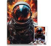 Puzzle de 1000 pièces pour Adolescents, thème Abstrait Astronaute de feu, Jeu éducatif, défi Difficile, pour Un Père Noël Secret Dimensions : 38x26cm