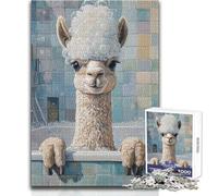 Puzzle de 1000 pièces pour Adolescents, thème alpaga, pour Le Bain : Casse-tête, Jeu Familial, décoration Murale Dimensions : 38x26cm