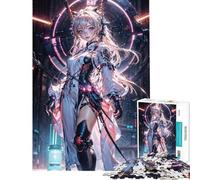 Puzzle de 1000 pièces pour Adolescents Thème Anime CyberGirl Neon Dream Activités Amusantes à la Maison Jeu éducatif d'assemblage de Motifs pour Les 14 Ans et Plus (38x52cm)