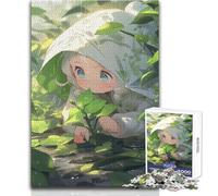 Puzzle de 1000 pièces pour Adolescents, thème Anime, Fille, Plantes et Pluie, Jeu Pratique, Cadeau pour Femmes, Jouet Anti-Stress, Dimensions : 50x75cm
