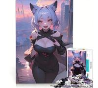 Puzzle de 1000 pièces pour Adolescents, thème Anime Girl City, Jeu Impossible, Cadeau d'anniversaire, avec Poster et fiche de Questions-réponses Assortis 50x75cm