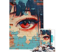 Puzzle de 1000 pièces pour Adolescents Thème Anime Yeux et Graffitis Stimule Le Cerveau Jeu Difficile et Relaxant Convient aux 14 Ans et Plus (38x26cm)