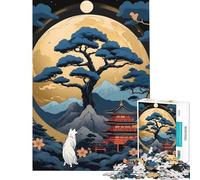 Puzzle de 1000 pièces pour Adolescents thème Arbre Japonais Vintage Jeu éducatif Jeu Impossible pour Toute la Famille Cadeau d'anniversaire (38x52cm)