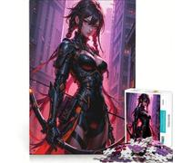 Puzzle de 1000 pièces pour Adolescents, thème archère Cyberpunk, Jeu éducatif, décoration Murale, avec Poster et fiche de Questions-réponses Assortis 38x52cm
