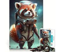 Puzzle de 1000 pièces pour Adolescents,thème Astronaute,Espace et Panda Roux,découpe soignée,Jeu cognitif,Jouet pour se détendre,Cadeau apaisant de Noël (50x75cm)