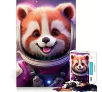 Puzzle de 1000 pièces pour Adolescents,thème Astronaute et bébé Panda Roux,découpe Lisse,Jeu de logique,Moment de détente,Cadeau d'anniversaire ou Loisir (38x26cm)
