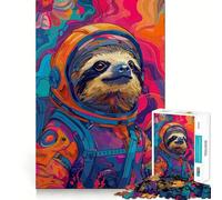 Puzzle de 1000 pièces pour Adolescents,thème Astronaute et Paresseux,Espace,découpe soignée,décoration,Jeu cognitif,Jouet,Temps Libre,Cadeau apaisant de Noël (38x52cm)