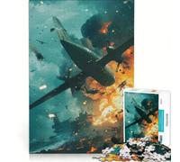 Puzzle de 1000 pièces pour Adolescents thème Attaque aérienne en Temps de Guerre Jeu Impossible Cadeau d'anniversaire avec Poster et fiche de Questions-réponses Assortis 38x26cm
