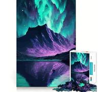 Puzzle de 1000 pièces pour Adolescents,thème Aurore boréale,articulations Lisses,Jeu Amusant et Stimulant pour l'esprit,idéal pour Une décoration de Noël (38x52cm)