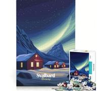 Puzzle de 1000 pièces pour Adolescents thème aurores boréales du Svalbard Jeu éducatif Difficile Cadeau d'anniversaire ou de Voyage 38x52cm