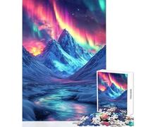 Puzzle de 1000 pièces pour Adolescents thème aurores boréales et Montagnes Jeu éducatif idée Cadeau pour renforcer Les Liens Entre Couples Dimensions 38x52cm