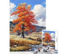 Puzzle de 1000 pièces pour Adolescents Thème Automne Flamboyant Jeu Manuel de précision Jouet Anti-Stress Améliore l'amour au Sein du Couple (26x38cm)