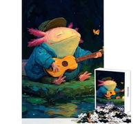 Puzzle de 1000 pièces pour Adolescents thème Axolotl Serenade Jeu éducatif pour Les Amateurs de Jeux impossibles Comprend Une Affiche et Une fiche de Questions-réponses Dimensions 38x52cm