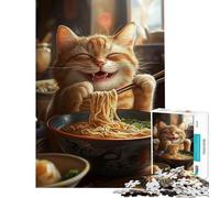 Puzzle de 1000 pièces pour Adolescents thème Baguettes et festin de Chats Jeu de Puzzle Relaxant pour Adultes défi Difficile Cadeau de Noël ou d'anniversaire (Taille 38x26cm)