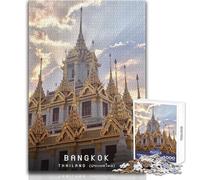 Puzzle de 1000 pièces pour Adolescents,thème Bangkok,Jeu Stimulant et éducatif Anti-Stress,Dimensions : 50x75cm