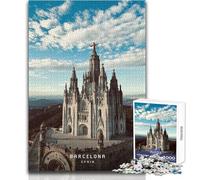 Puzzle de 1000 pièces pour Adolescents,thème Barcelone,Jeu Stimulant et éducatif Anti-Stress,Dimensions : 38x52cm