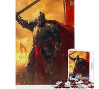 Puzzle de 1000 pièces pour Adolescents thème Bataille de Chevaliers Jeux de détente décoration intérieure Jouet à Monter soi-même avec Poster et fiche de Questions Assortis (38x52cm)