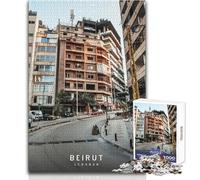 Puzzle de 1000 pièces pour Adolescents,thème Beyrouth,Jeu de Puzzle Unique et Stimulant,idéal comme Cadeau pour Femmes,Dimensions : 50x75cm
