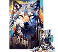 Puzzle de 1000 pièces pour Adolescents Thème bohème et Spirituel Loup Stimule Le Cerveau Niveau Difficile Jeu Familial Convient aux Personnes de 14 Ans et Plus (38x26cm)