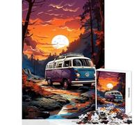Puzzle de 1000 pièces pour Adolescents thème Bus VW rétro Balade en Montagne Jouet Anti-Stress Cadeau d'anniversaire Jeu Amusant Collection d'artistes Beaux-Arts Dimensions 50x75cm
