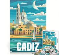 Puzzle de 1000 pièces pour Adolescents, thème Cadix, Espagne, Voyage, décoration Murale, Cadeau d'anniversaire ou de Noël, 50x75cm