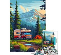 Puzzle de 1000 pièces pour Adolescents thème Camping en Alaska Pixel Art Jeu éducatif et Familial décoration Murale Cadeau pour Femmes et Hommes (38x26cm)
