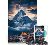 Puzzle de 1000 pièces pour Adolescents,thème Camping en Montagne,Jeu d'assemblage précis,défi Mental,Jouet pour se détendre et s'amuser,scène de Noël (38x26cm)