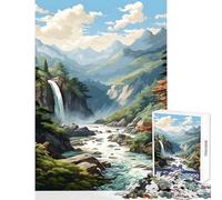 Puzzle de 1000 pièces pour Adolescents thème Cascades et paysages à Peindre Jeu éducatif Cadeau d'anniversaire Jeux Amusants à Faire à la Maison Dimensions 50x75cm