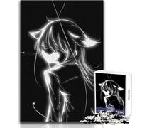 Puzzle de 1000 pièces pour Adolescents, thème Chat Anime, Blanc Lumineux, Jeu éducatif, découpe de précision, Cadeau de Noël Secret, Dimensions : 38x52cm