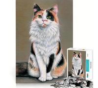 Puzzle de 1000 pièces pour Adolescents,thème Chat Calico,Jeu d'ajustement précis,défi Mental,Jouet pour se détendre et s'amuser,scène de Noël (50x75cm)