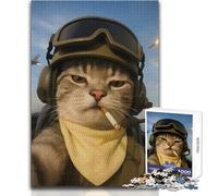 Puzzle de 1000 pièces pour Adolescents, thème Chat de Guerre, Jeu intellectuel Difficile, décoration Murale, Dimensions : 38x52cm