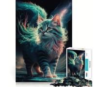 Puzzle de 1000 pièces pour Adolescents,thème Chat Galaxie,pièces Bien ajustées,Jeu de logique Amusant et Silencieux,idéal pour Un Anniversaire ou Une activité Artistique (38x26cm)