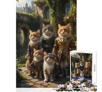 Puzzle de 1000 pièces pour Adolescents thème Chats aristocrates et château Jouet à Monter soi-même Cadeau d'anniversaire Jeu éducatif avec pièces de Formes aléatoires Parfaitement emboîtables
