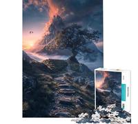 Puzzle de 1000 pièces pour Adolescents thème Chemin vers Le Sommet au Coucher du Soleil idéal pour Un Anniversaire ou Noël Jeu éducatif Anti-Stress adapté aux 14 Ans et Plus 38x52cm