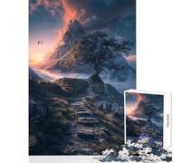 Puzzle de 1000 pièces pour Adolescents thème « Chemin vers Le Sommet au Coucher du Soleil » Jeu éducatif et Casse-tête idéal pour Les Femmes et Les Hommes Collection d'artistes Beaux-Arts 38x26cm