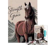 Puzzle de 1000 pièces pour Adolescents Thème Cheval Force et Grâce Jeu éducatif et de précision Cadeau (Dimensions 38x52cm)