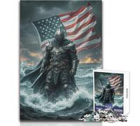 Puzzle de 1000 pièces pour Adolescents, thème Chevalier américain, idéal pour des soirées Jeux en Famille Idée Cadeau Amusante Dimensions : 50x75cm
