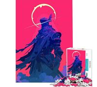 Puzzle de 1000 pièces pour Adolescents thème Chevalier Guerrier Fantastique Illustration Minimaliste de Science-Fiction Jeu Impossible Jouet éducatif pour se détendre (38x26cm)