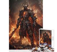 Puzzle de 1000 pièces pour Adolescents thème Chevalier Noir Jeu éducatif et Amusant idéal pour s'amuser en Famille à la Maison Dimensions 50x75cm