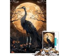 Puzzle de 1000 pièces pour Adolescents thème Cigogne Noire mythologie défi éducatif Jeu d'analyse et de logique décoration Murale pour Les 14 Ans et Plus (38x26cm)