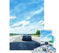Puzzle de 1000 pièces pour Adolescents thème Conduite sur autoroute Jeu éducatif Jeu Impossible découpe de précision Cadeau de Père Noël Secret (Taille 38x26cm)