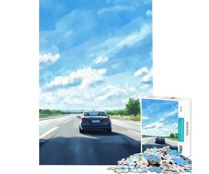 Puzzle de 1000 pièces pour Adolescents thème Conduite sur autoroute Jeu éducatif Jeu Impossible découpe de précision Cadeau de Père Noël Secret (Taille 38x26cm)