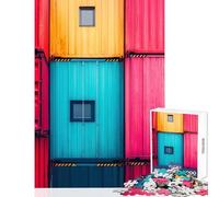 Puzzle de 1000 pièces pour Adolescents Thème conteneurs maritimes Décoration intérieure Jouet Cadeau de Noël Secret Jeu de Manipulation Stimule Le Cerveau Dimensions 50x75cm