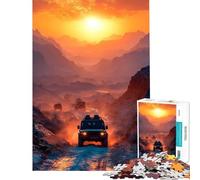 Puzzle de 1000 pièces pour Adolescents thème Coucher de Soleil Aventure Hors Route défi éducatif décoration intérieure Jeu éducatif pour Les 14 Ans et Plus (38x26cm)